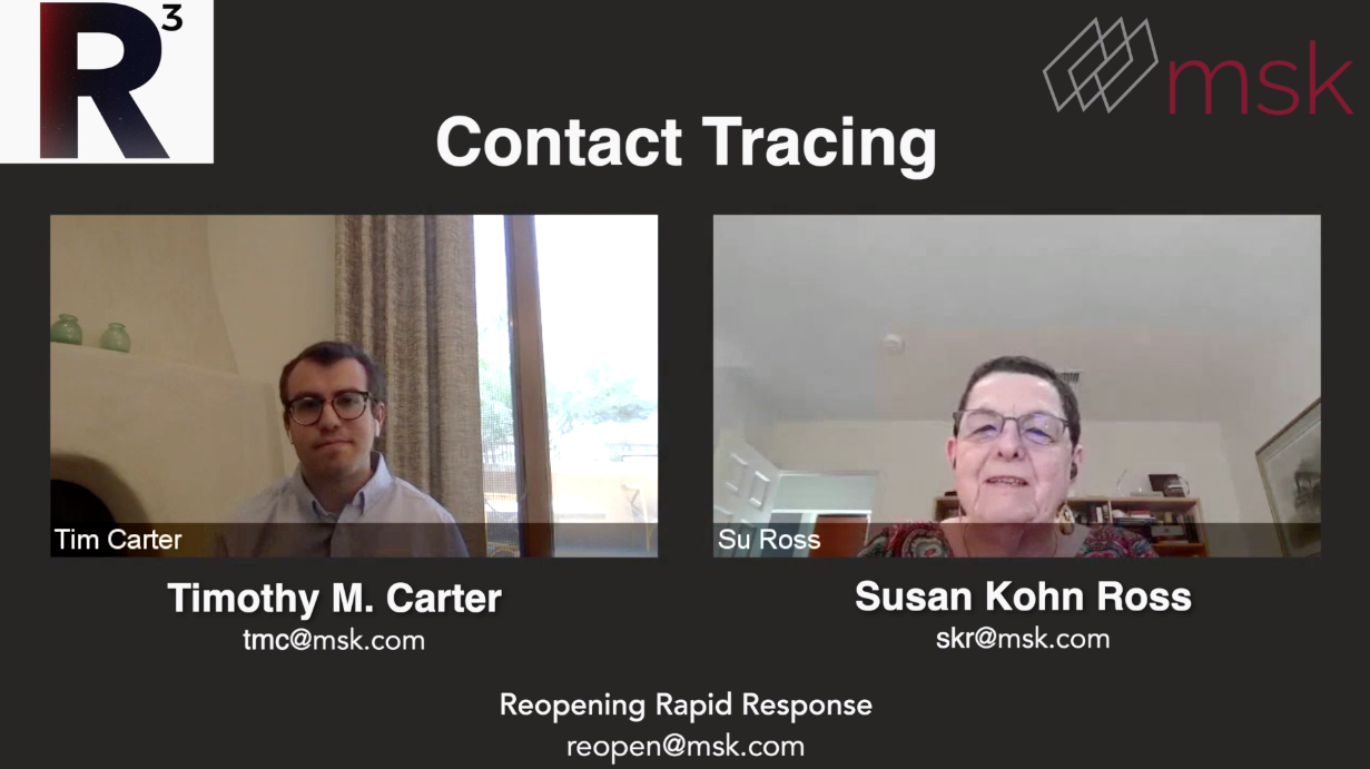 MSK Minute: Su Ross and Tim Carter Discuss Contact Tracing