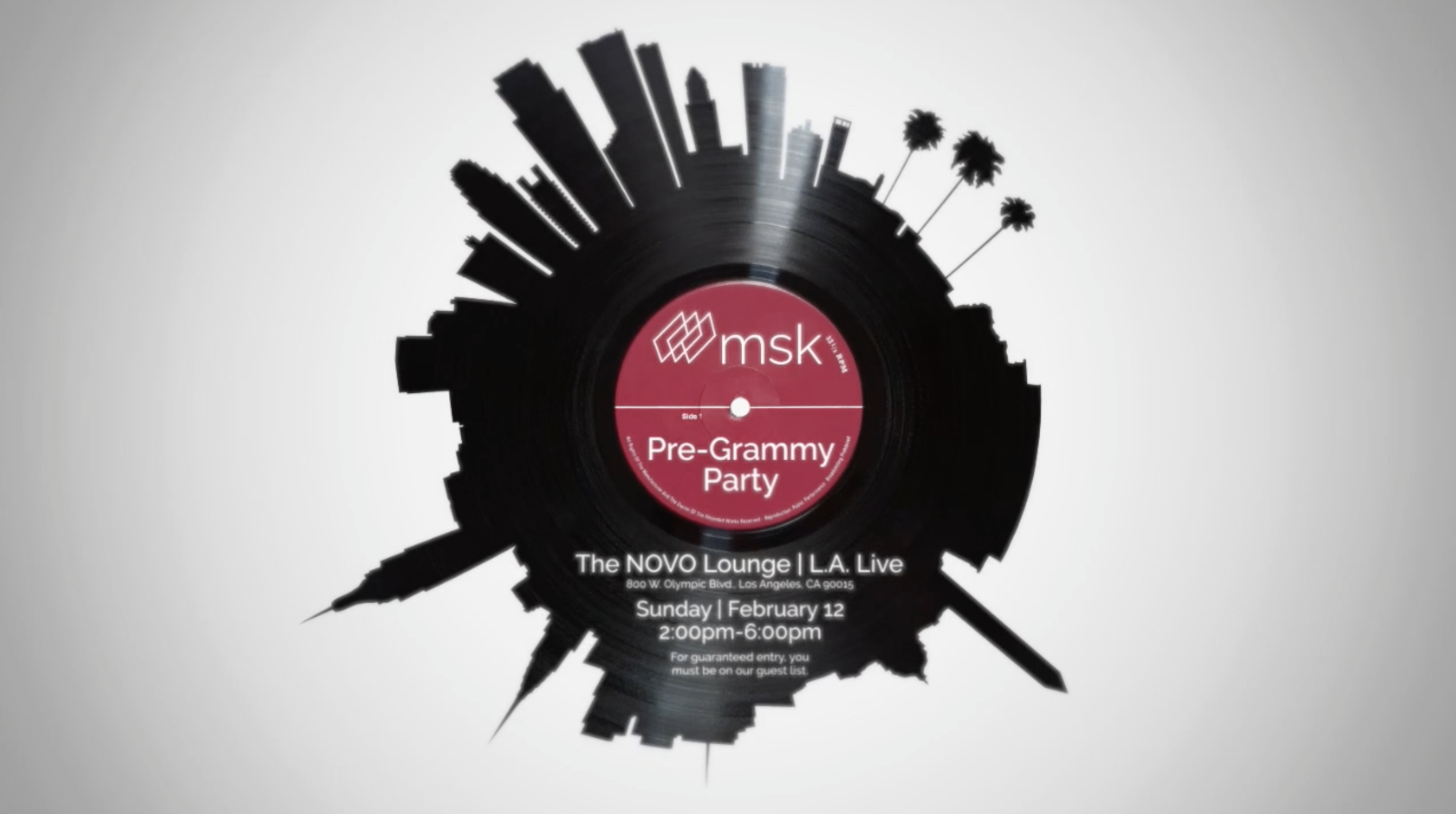 2017 MSK Pre-Grammy Party Invitation