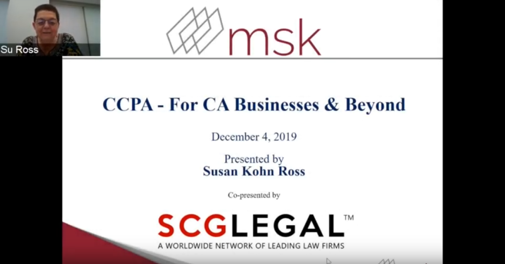 CCPA – For CA Businesses & Beyond